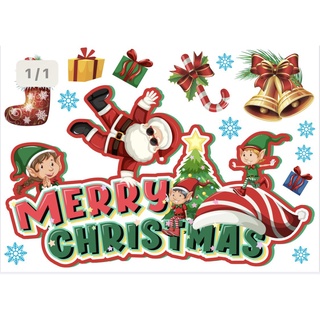 Decal trang trí noel dán kính dán tường MẪU 4