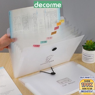 Decorme File đựng tài liệu, bìa kẹp nhiều ngăn khổ A4 phụ kiện văn phòng
