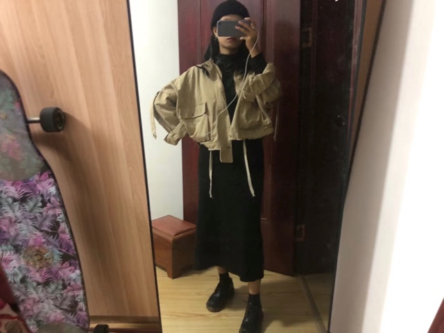 Chân váy len suông dáng dài vintage