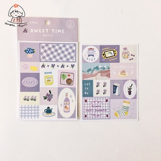 Set Sticker 2 Tờ Màu Tím Sweet Time