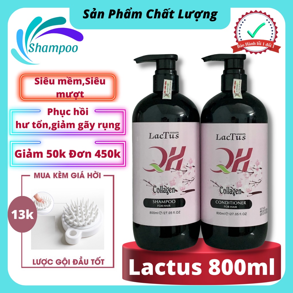 Dầu gội biotin lactus season ngăn gàu, giảm rụng tóc QH lactus season biotin collagen 650ml ngăn gàu dưỡng ẩm