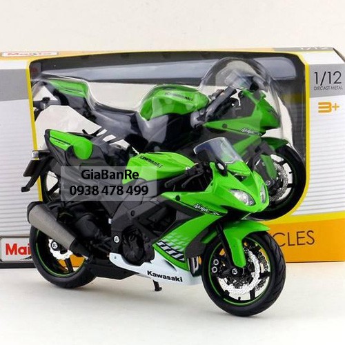 MÔ HÌNH XE KAWASAKI NINJA ZX-10R GREEN -  TỈ LỆ 1:12 -MAISTO - 8694XL