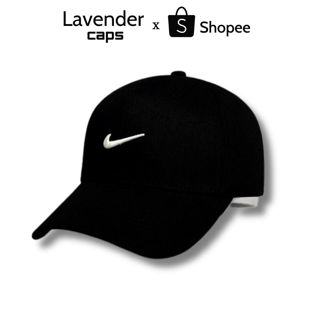 Nón kết Mũ lưỡi trai đen Nike logo thêu trắng dành cho nam nữ Free size