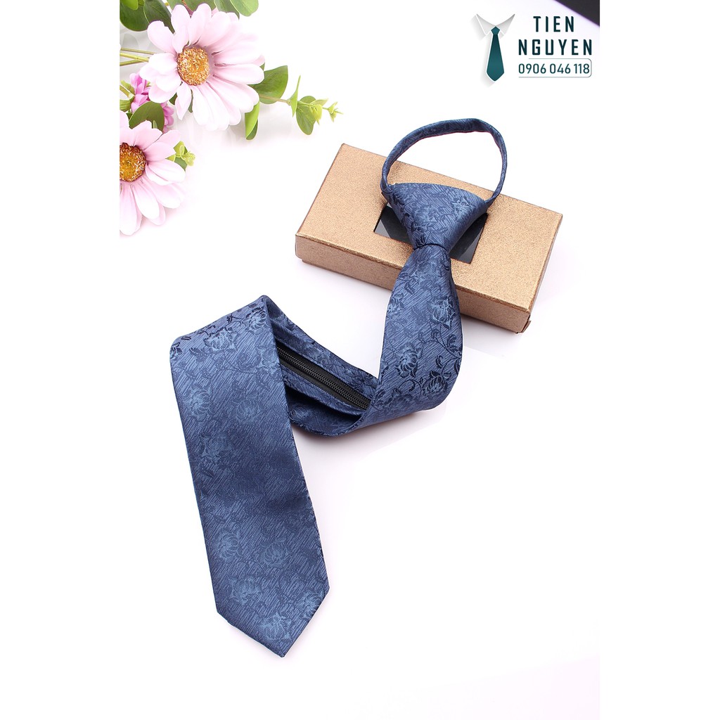 Cà Vạt Nam Bản Nhỏ - Cavat Vạt Thắt Sẵn Cao Cấp - 5*45Cm