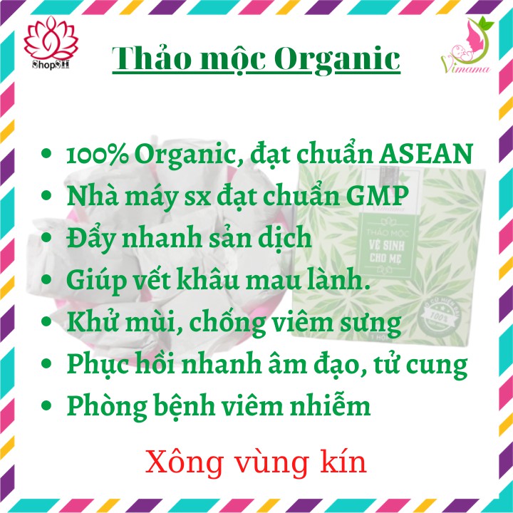 Bộ sản phẩm xông vùng kín sau sinh Vimama trọn liệu trình 1 tháng