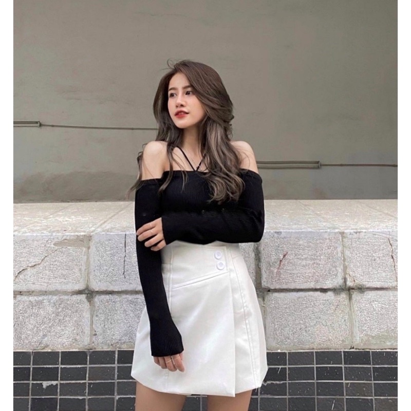 ÁO TRỄ VAI KẾT DÂY THUN TĂM (CTCT)