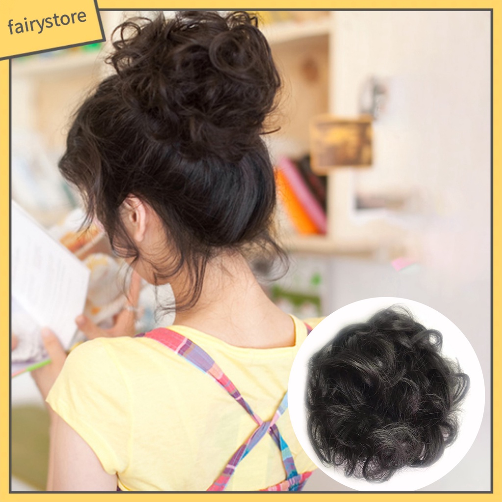 Búi Tóc Giả Xoăn Dài Co Giãn Cho Cô Dâu