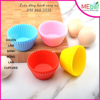 Khuôn Cupcake Silicon tròn, Khuôn Làm Bánh Bông Lan Cupcake, Muffin, Thạch, Rau Câu Mebaf