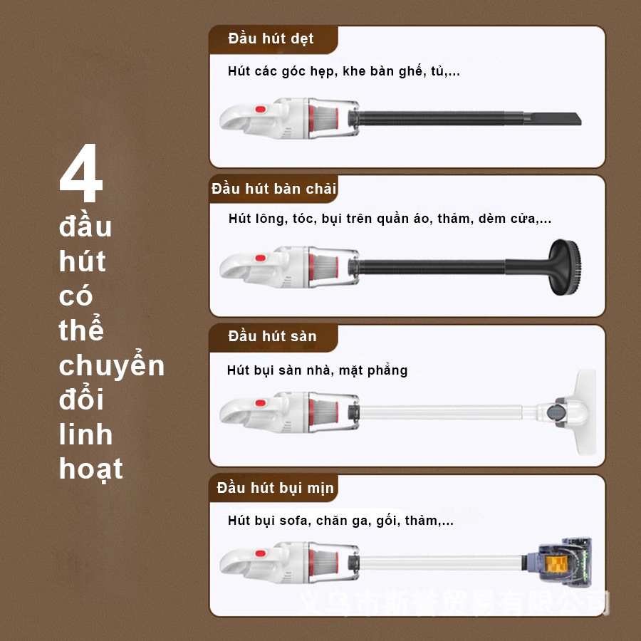 Máy hút bụi cầm tay Rowanto đa năng thông minh không dây sử dụng cho nhà cửa và xe ô tô