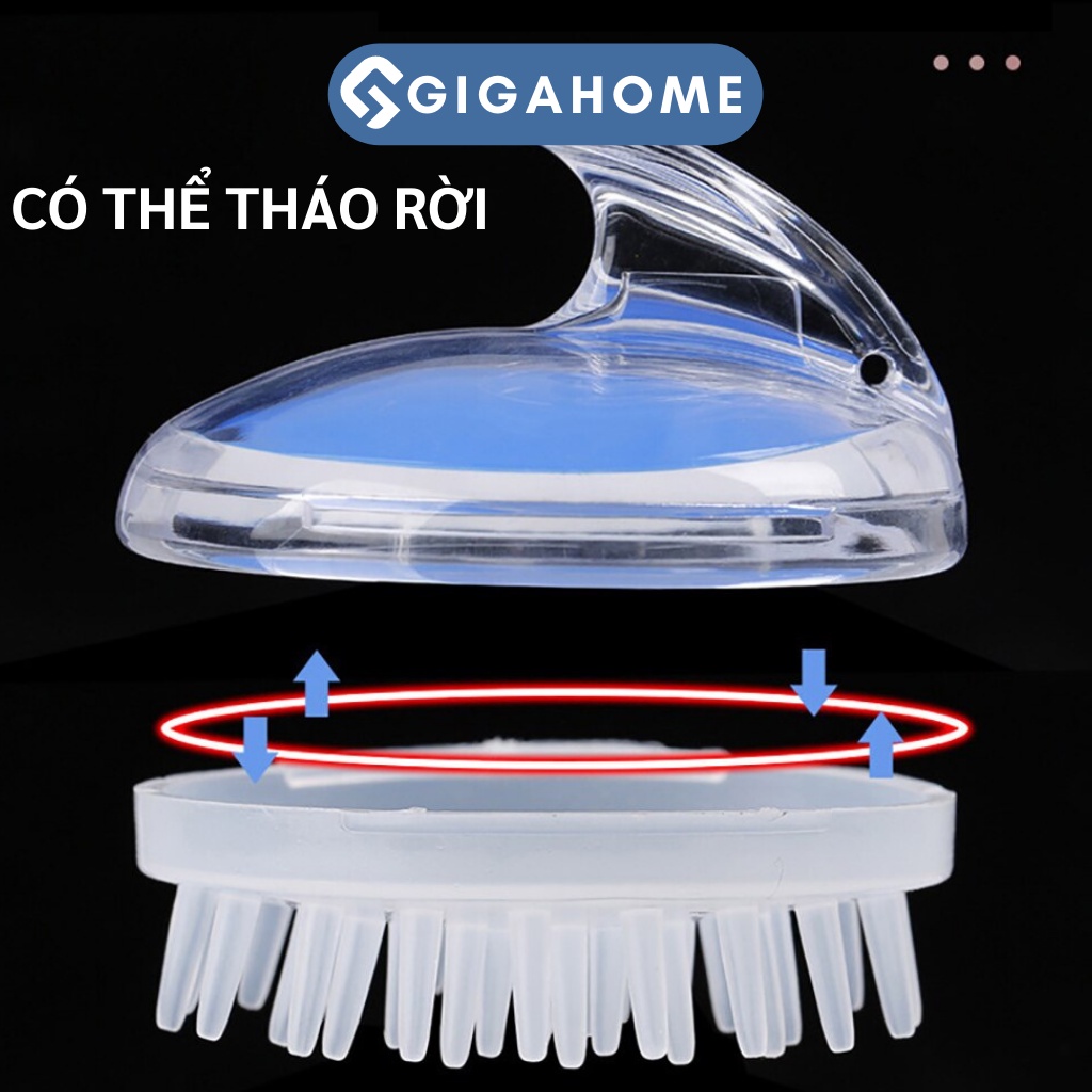 Lược Gội Đầu Silicone Massage Da Đầu GIGAHOME Giảm Rụng Tóc, Lưu Thông Máu 1031