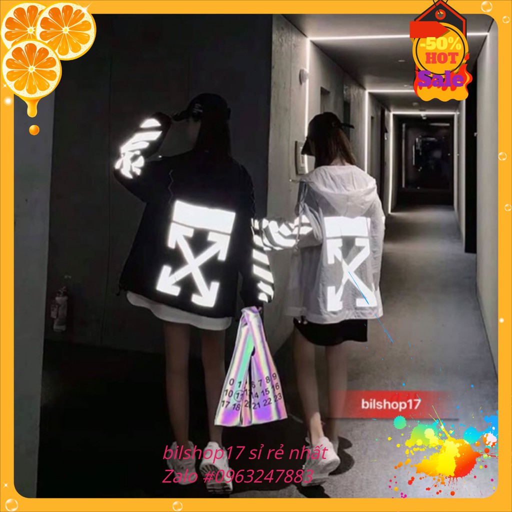 FREESHIP - Áo khoác Gió Form rộng,chống nắng in phản quang chữ OFF - màu Đen - PQ111 | BigBuy360 - bigbuy360.vn