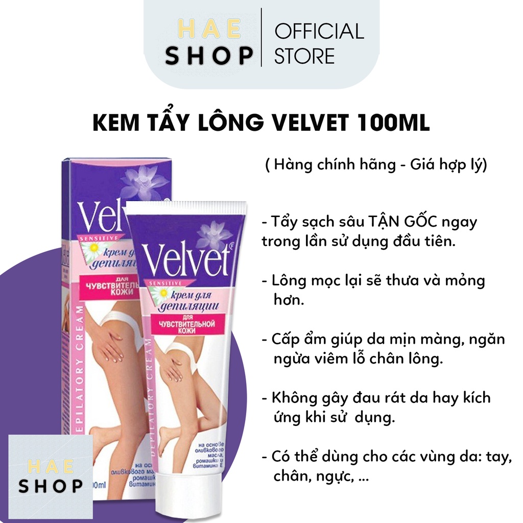 Kem Tẩy Lông Velvet 100ml - Hàng Nhập Khẩu Nga