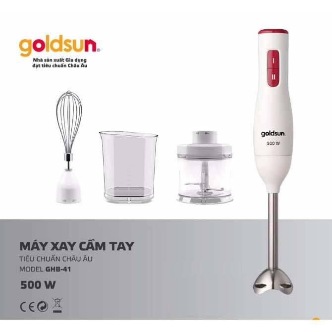 Máy xay cầm tay GOLDSUN GHB-41 (500W), thiết kế nhỏ gọn, chạy êm, nhựa chống vỡ cao cấp, BH chính hãng 24 tháng