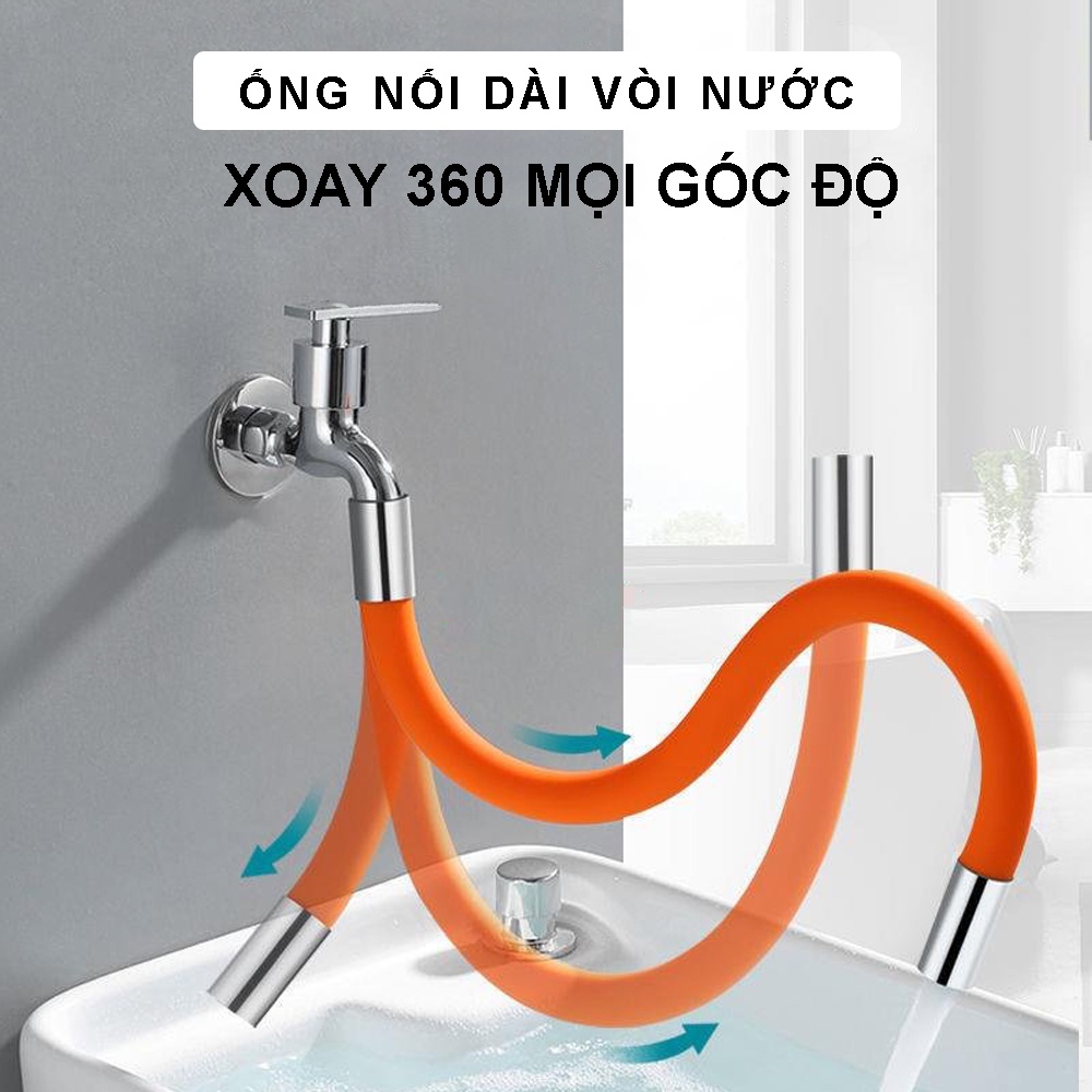 Bộ dây nối ống nước kéo dài cho vòi nước xoay 360 tùy