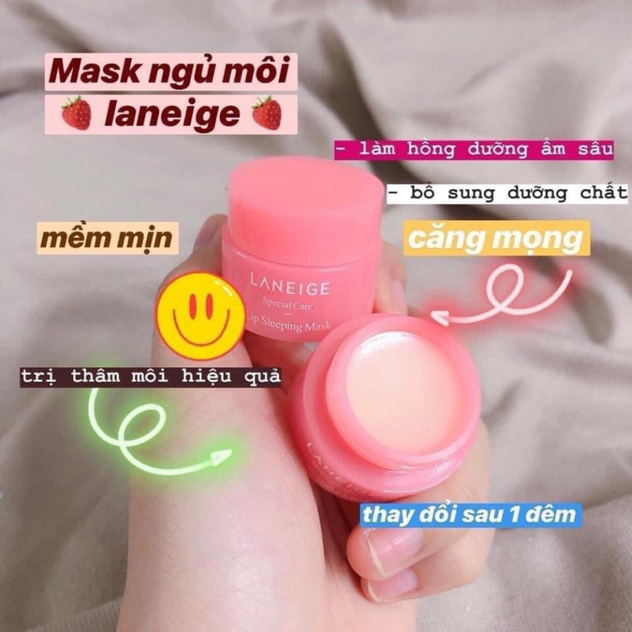 Mặt nạ ngủ ủ môi minisize 3g màu hồng