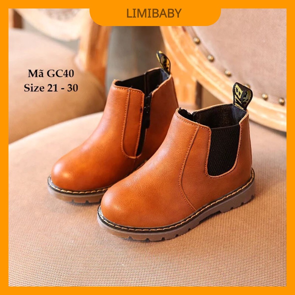 Giày bốt cổ cao thời trang cho bé trai và bé gái LIMIBABY phong cách Hàn Quốc đi học đi chơi GC40