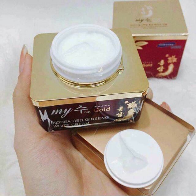 [SIÊU HOT] Kem Dưỡng Trắng Da Chống Lão Hóa Nhân Sâm Đỏ Hàn Quốc My Jin Gold Korea Red Ginseng Aqua Wrinkle &White Cream