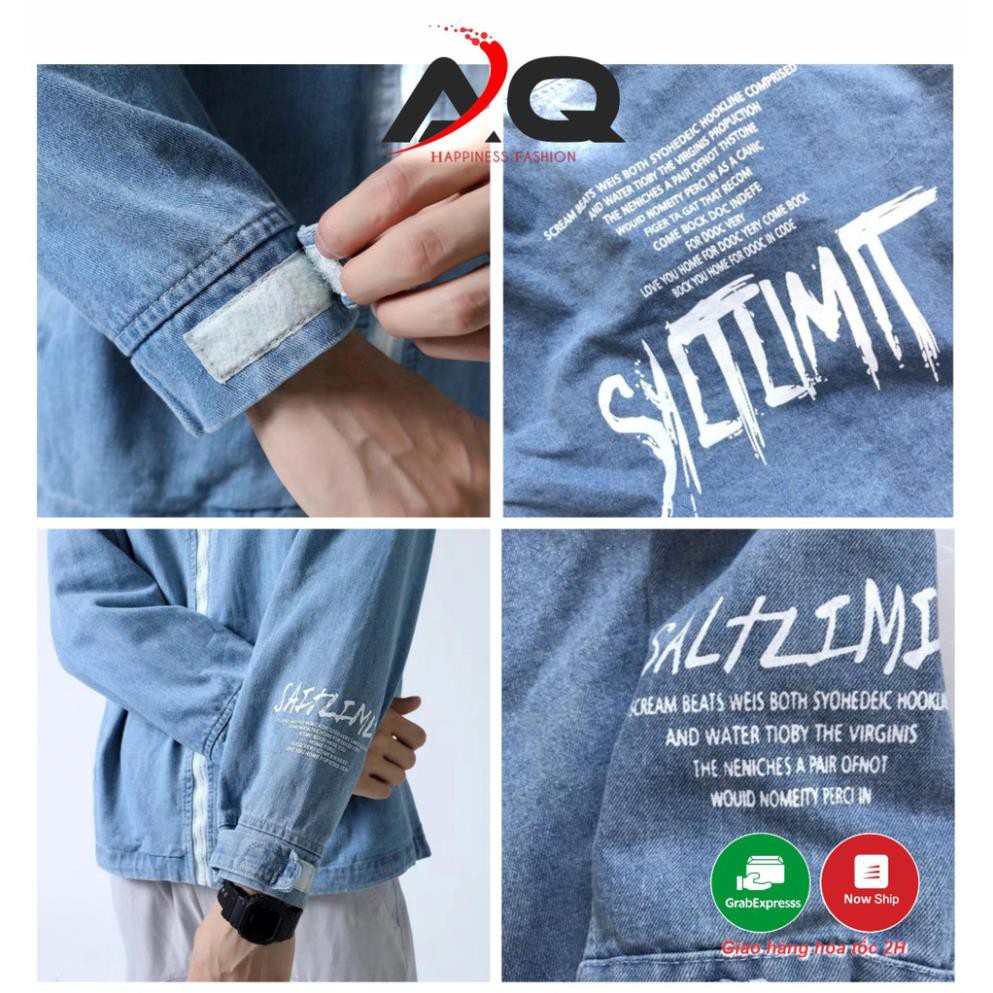 Áo Khoác JEAN Nam Nữ Liền Mũ Cao Cấp Đẹp Áo Khoác Jeans Nam Nỉ Phối Liền Mũ chống nắng Unisex -QSTORE