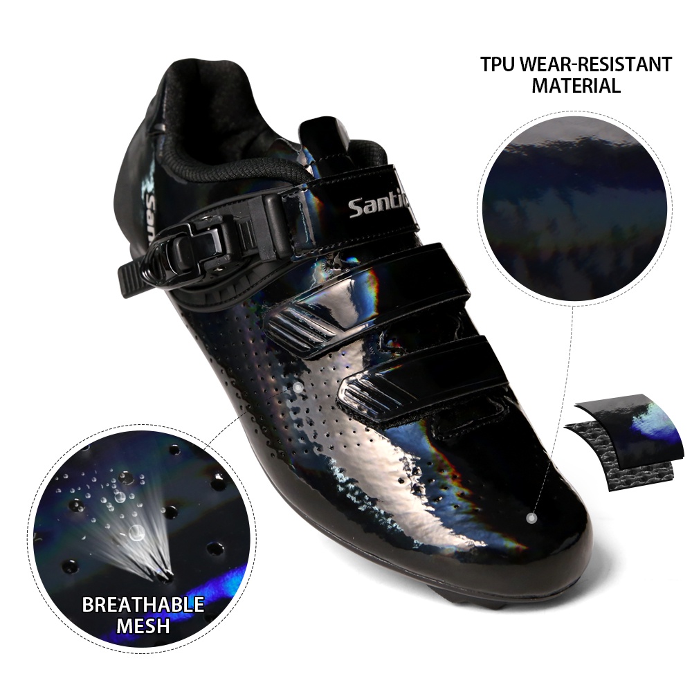 Santic Nam giày đi xe đạp cho người mới bắt đầu giày đi xe đạp giày đi xe đạp chống trượt thoáng khí Khóa xe đạp giày có đệm K20MJ149