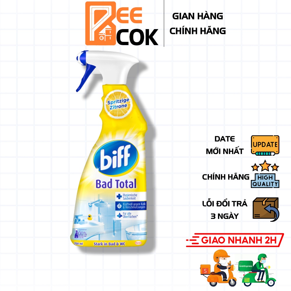 Dung dịch tẩy rửa phòng tắm Biff Bad Total 750ml đa năng