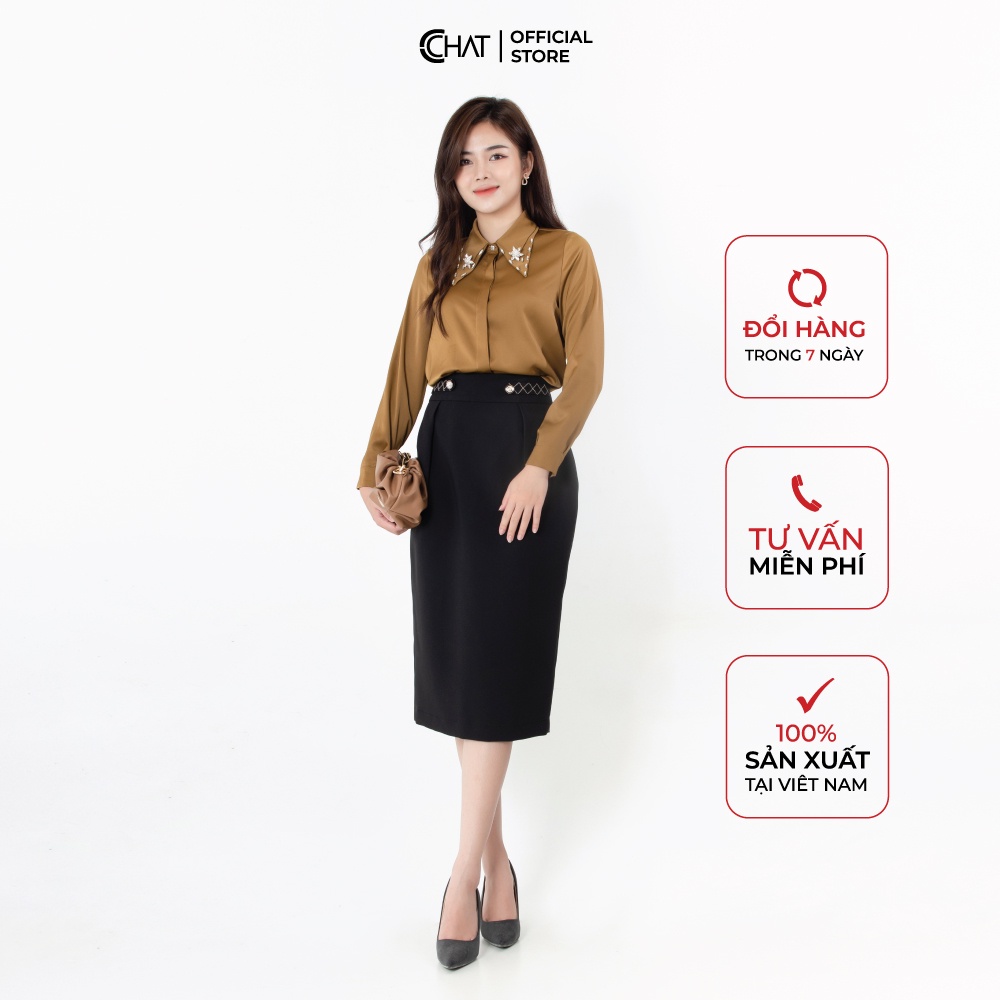 Chân váy juyp cá thêu CChat Clothes