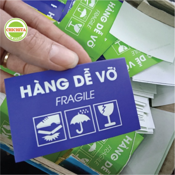 [Giá Tại Xưởng] [Hàng Có Sẵn] Combo 100 tem Decan - tem dán hàng dễ vỡ, xin nhẹ tay