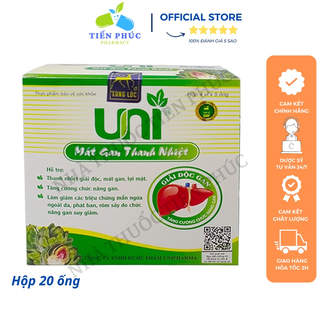 UNI mát gan thanh nhiệt - Hỗ trợ thanh nhiệt giải độc, mát gan, lợi mật Hộp 20 ống