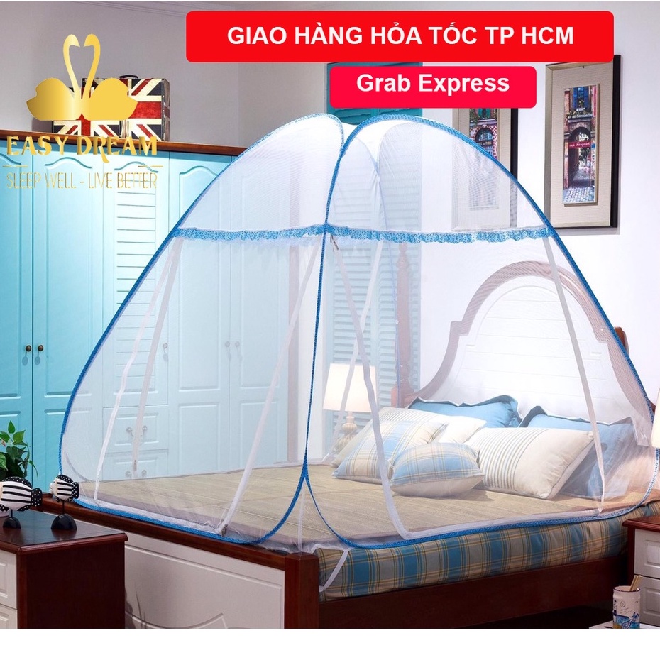 Mùng chụp tự bung gấp gọn người lớn - 3 cửa cao 165cm - gấp xếp gọn siêu tiện lợi màn tự bung -mùng ngủ chống muỗi