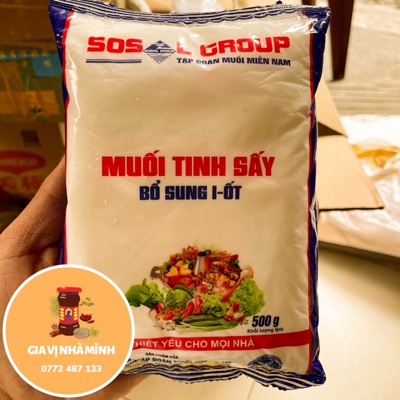 MUỐI TINH SẤY -MUỐI I-ỐT ĐÓNG GÓI 500GR-1KG