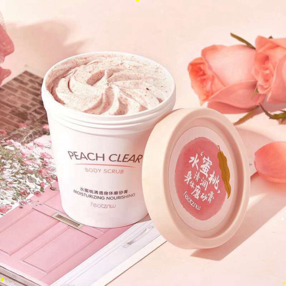 Tẩy da chết toàn thân đào HEYXI Peach Clear, tẩy tế bào chết body đào, kem thải độc tố da, xe khít lỗ chân lông asd | BigBuy360 - bigbuy360.vn
