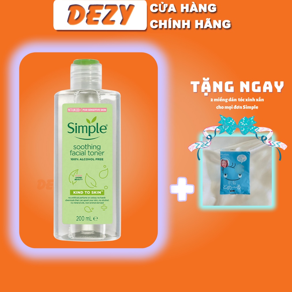 Toner Simple CHÍNH HÃNG Kháng Khuẩn Cho Da Mụn Dầu Dưỡng Ẩm Da Nhạy Cảm - Nước Hoa Hồng Toners Chăm Sóc Da Sắc Đẹp Dezy