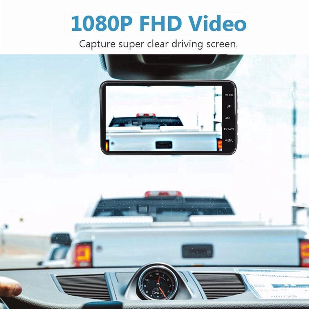 Máy quay hành trình hai ống kính màn hình FHD 1080P DVR 4" tầm nhìn đêm cho ô tô | BigBuy360 - bigbuy360.vn