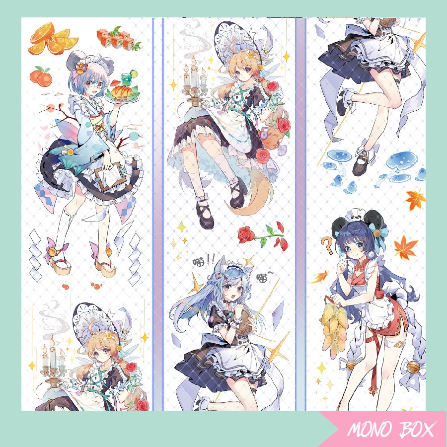 [Chiết] Washi tape 35x5.5cm băng keo, băng dính trang trí mã Mono_box 00201