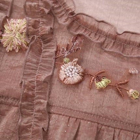 Áo Sơ Mi chiffon Thêu Họa Tiết Phong Cách Mới Cho Nữ