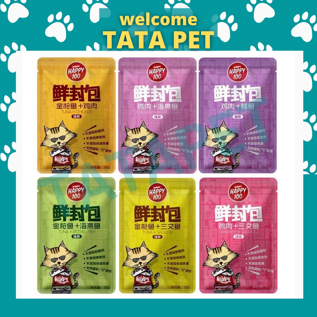 Pate cho mèo Wanpy Happy gói 70gr TATAPET
