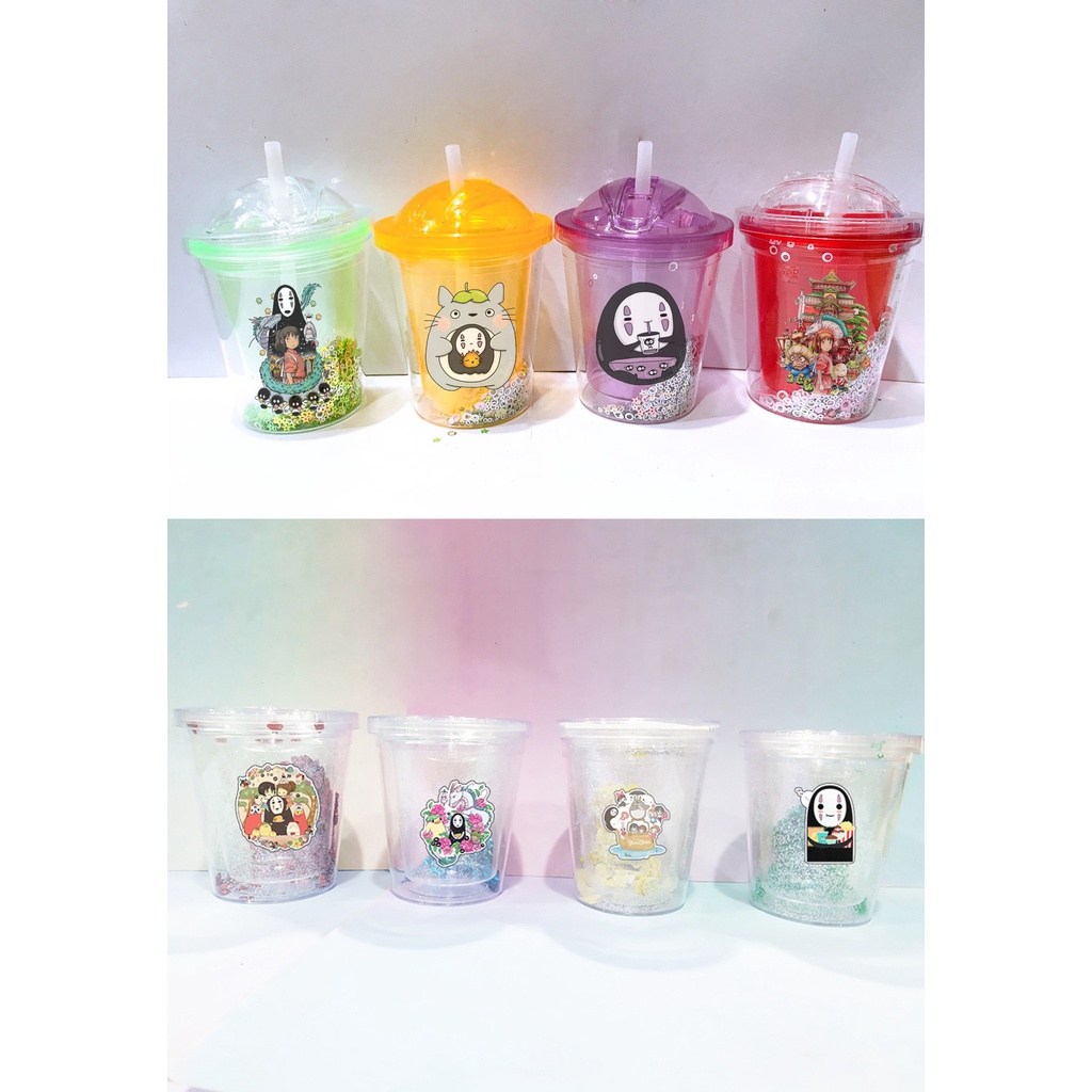 cốc 2 lớp kim tuyến Vô diện CNKI33 cốc giữ nhiệt ly 2 lớp cốc làm lạnh dễ thương 500ml