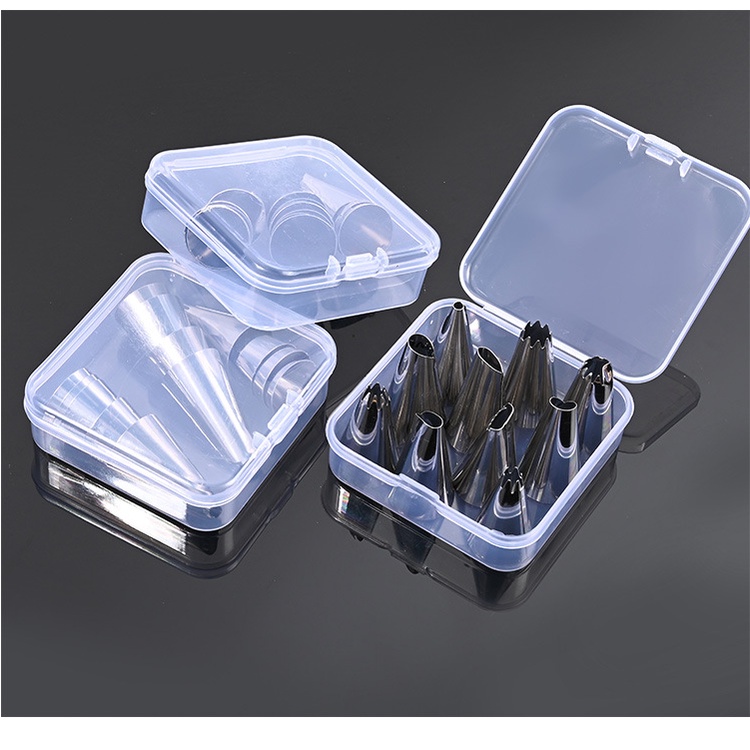 Set 12 Vòi Phun Kem Trang Trí Bánh Kèm Hộp Đựng