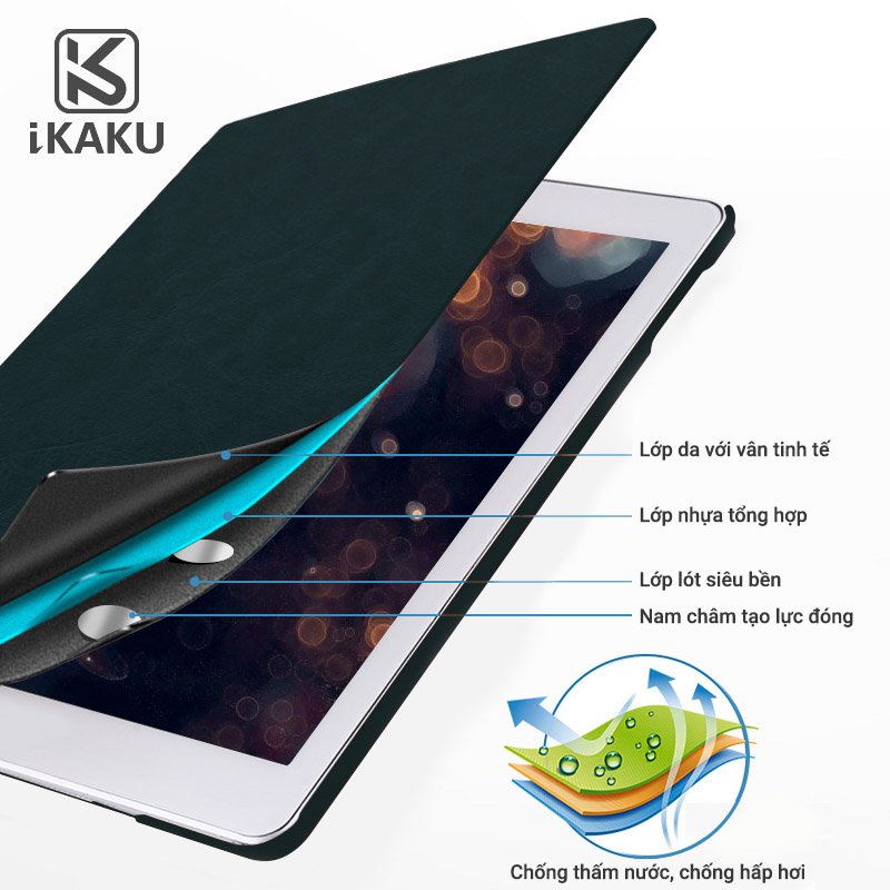 Bao da ipad Air , Air 2 , gen 5  , gen 6  , 9.7 pro nắp gập mịn chính hãng Kaku