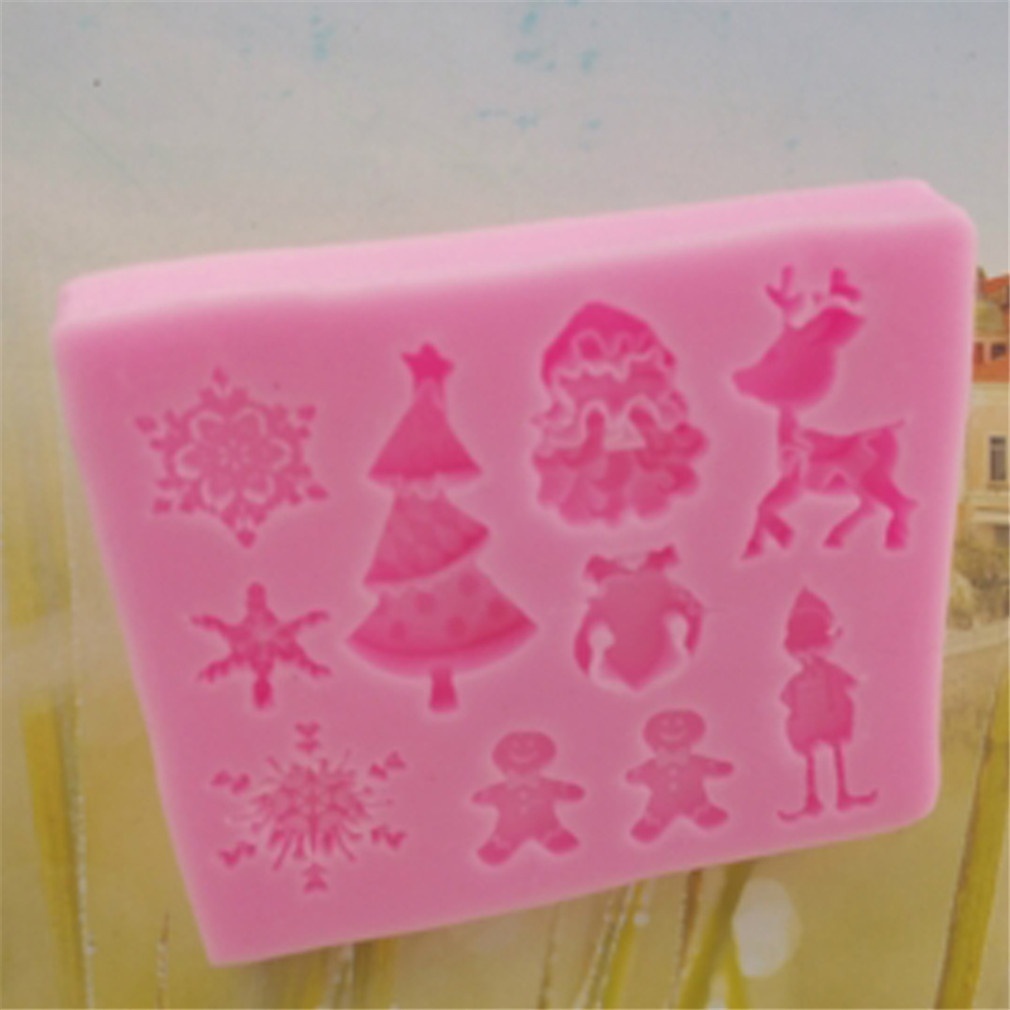 FM 1 PC Pink Christmas Chocolate Cake Silicone Mold Mould Baking Tools