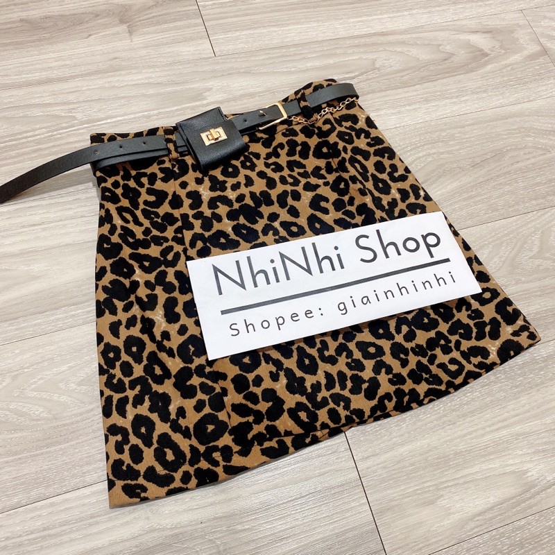 Chân váy dạ da báo kèm đai xích dáng A cạp cao có lót quần trong CV1750 - NhiNhi Shop | BigBuy360 - bigbuy360.vn
