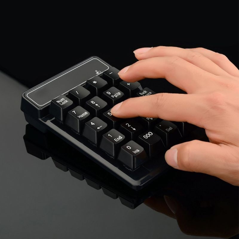 Bàn phím số không dây mini USB 2.4GHz 19 Phím số Pad Bộ thu Numpad cho máy tính xách tay Win XP / 7/8 | BigBuy360 - bigbuy360.vn