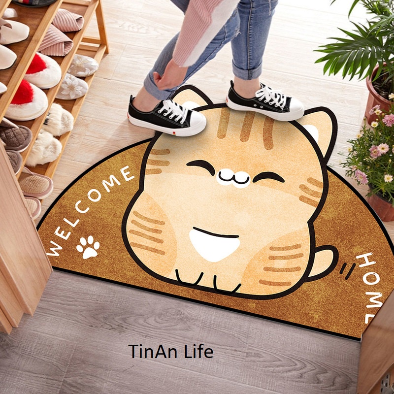 Thảm phòng tắm chống trượt thấm nước hình bán nguyệt