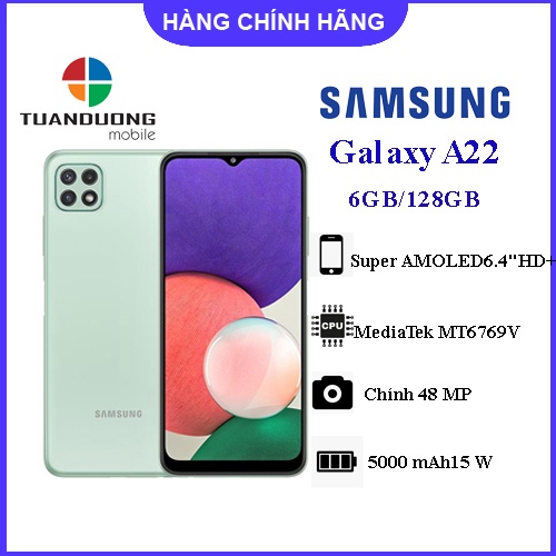 [Mã 1511ELSALE giảm 7% đơn 300K] Điện thoại Samsung Galaxy A22 (6GB/128) Hàng Chính Hãng