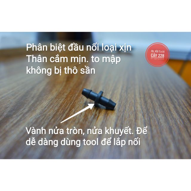 10 Cút Nối Khởi Thủy Dây Ống PE 5mm, 6mm 2 Đầu Khấc Gài Aquamate