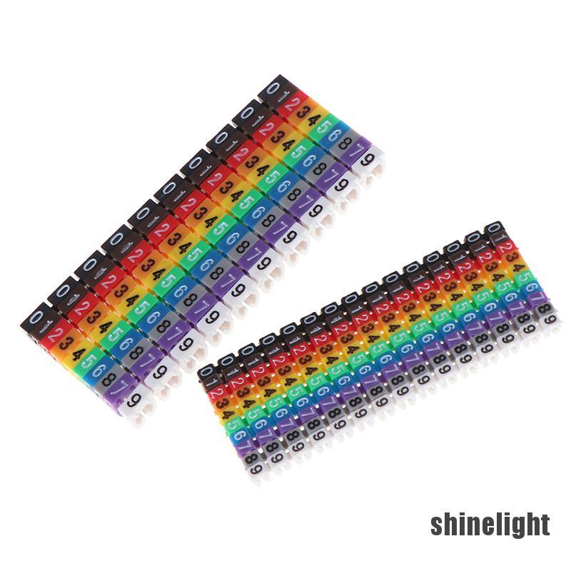 [shinelight] Cable Markers Colourful C-Type Marker Number Tag Label For Wire 1.5/2.5/4/ 6mm²