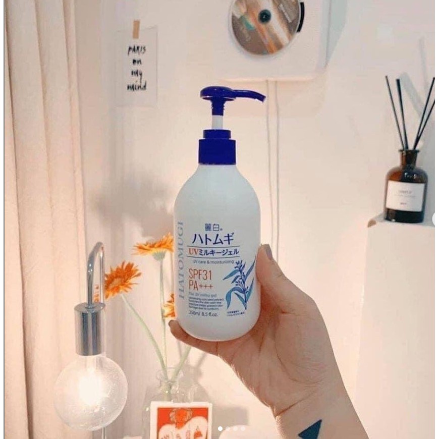 Sữa Dưỡng Thể Trắng Da Chống Nắng Nhật Bản Hatomugi Milky Gel SPF31 PA+++ 250ml