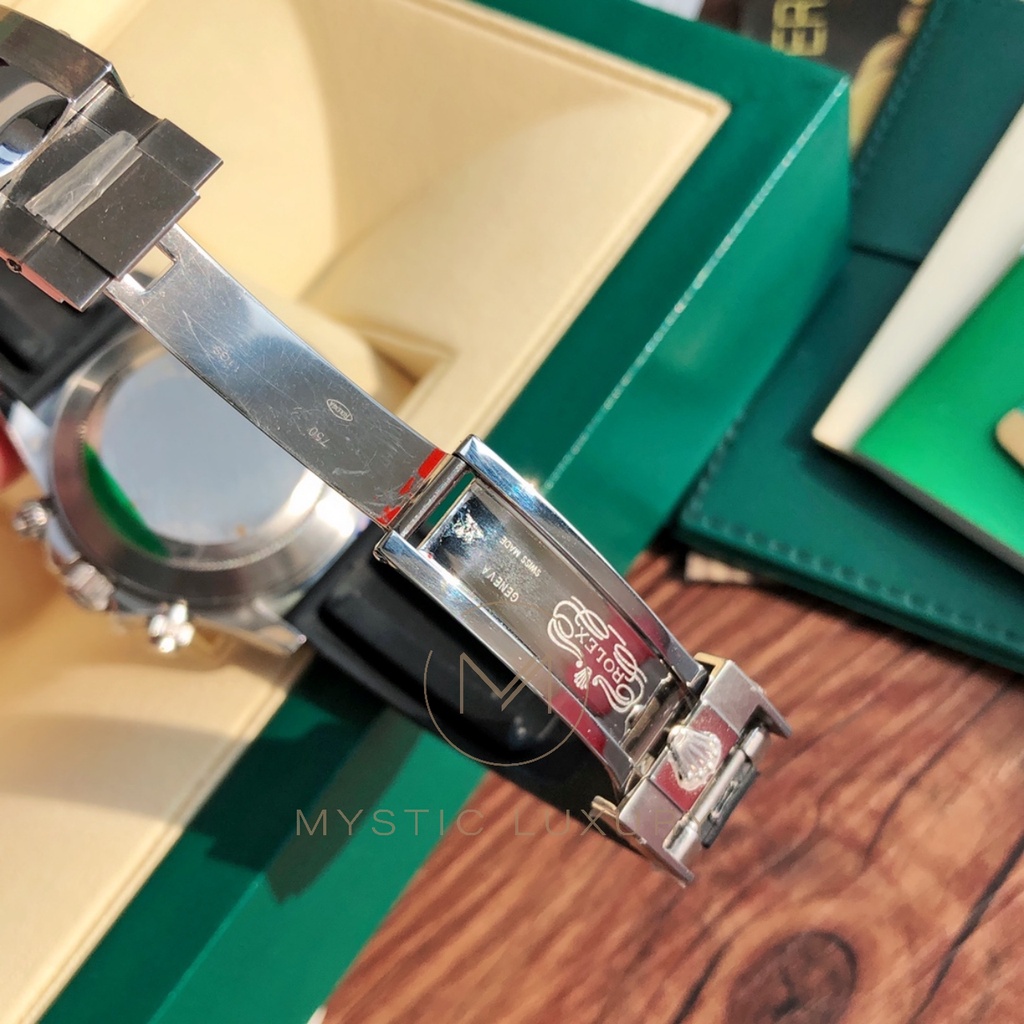 ⚜️Chất Lượng Thụy Sĩ⚜️ Rl Cosmograph Daytona Gốm Sứ Bạc 116519Dây Đeo Cao Su Sang Trọng Cho Đồng Hồ Nam 40mm