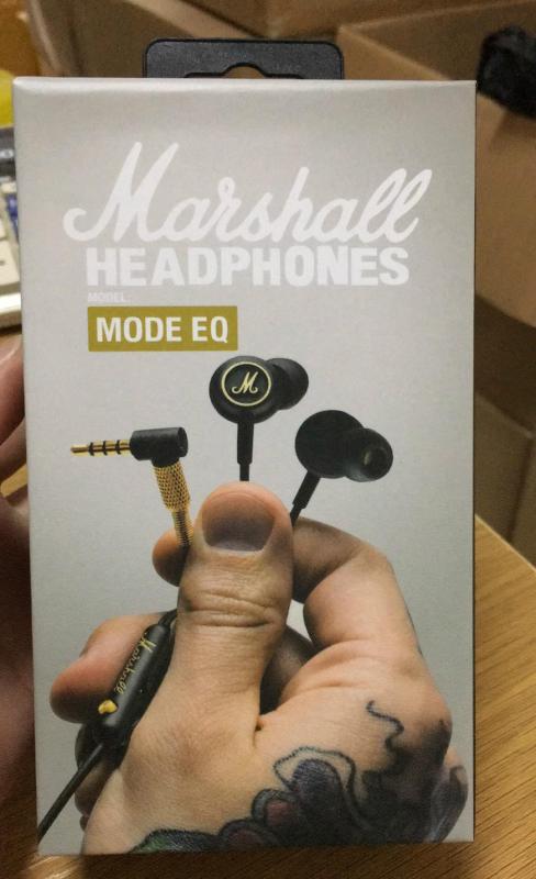Tai nghe Marshall Mode EQ - Tai nghe nhét trong tai bằng vàng đen với âm bass chất lượng cao cho Apple