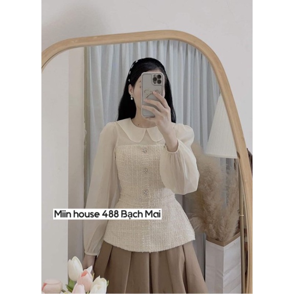 Áo dạ peplum phối tay tơ MIIN | BigBuy360 - bigbuy360.vn