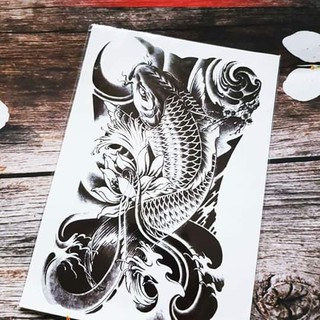 HÌNH XĂM DÁN CÁ CHÉP HÓA RỒNG CỰC CHẤT